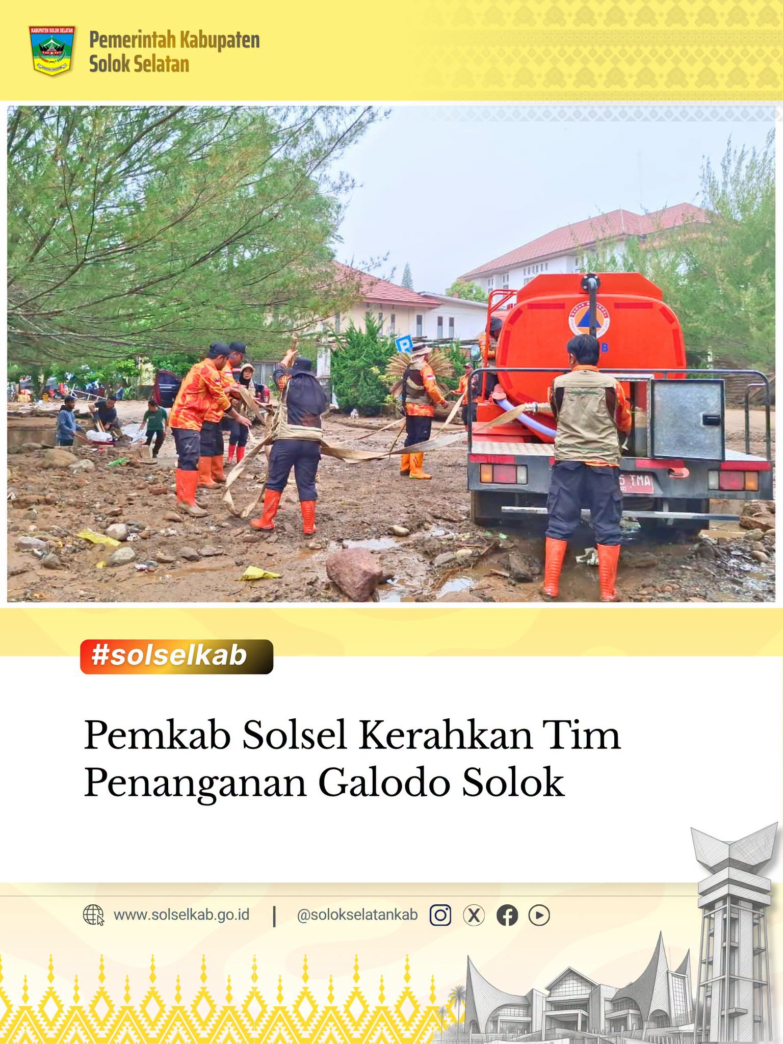 Pelepasan Tim Tanggap Darurat dan Relawan Kebencanaan Pemkab Solok Selatan